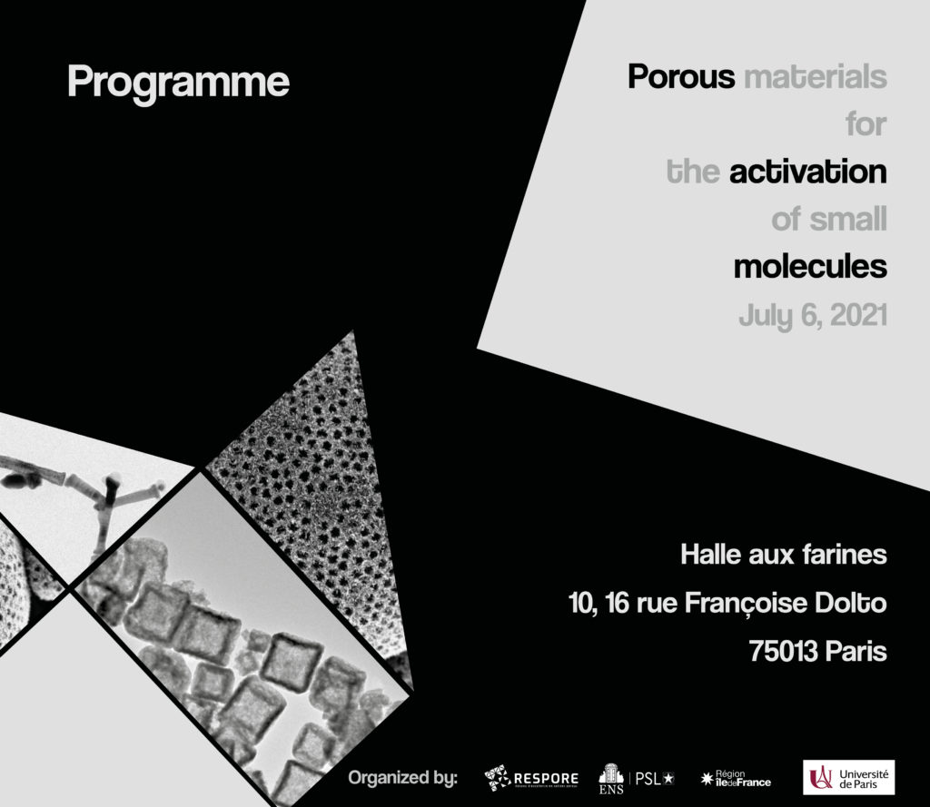 première page du programme du workshop petites molécules