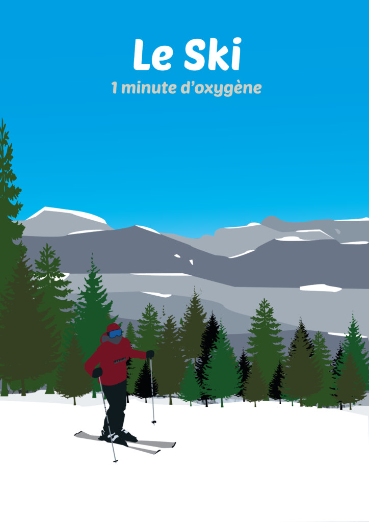 Illustration pour la vidéo une minute d'oxygène "le ski"